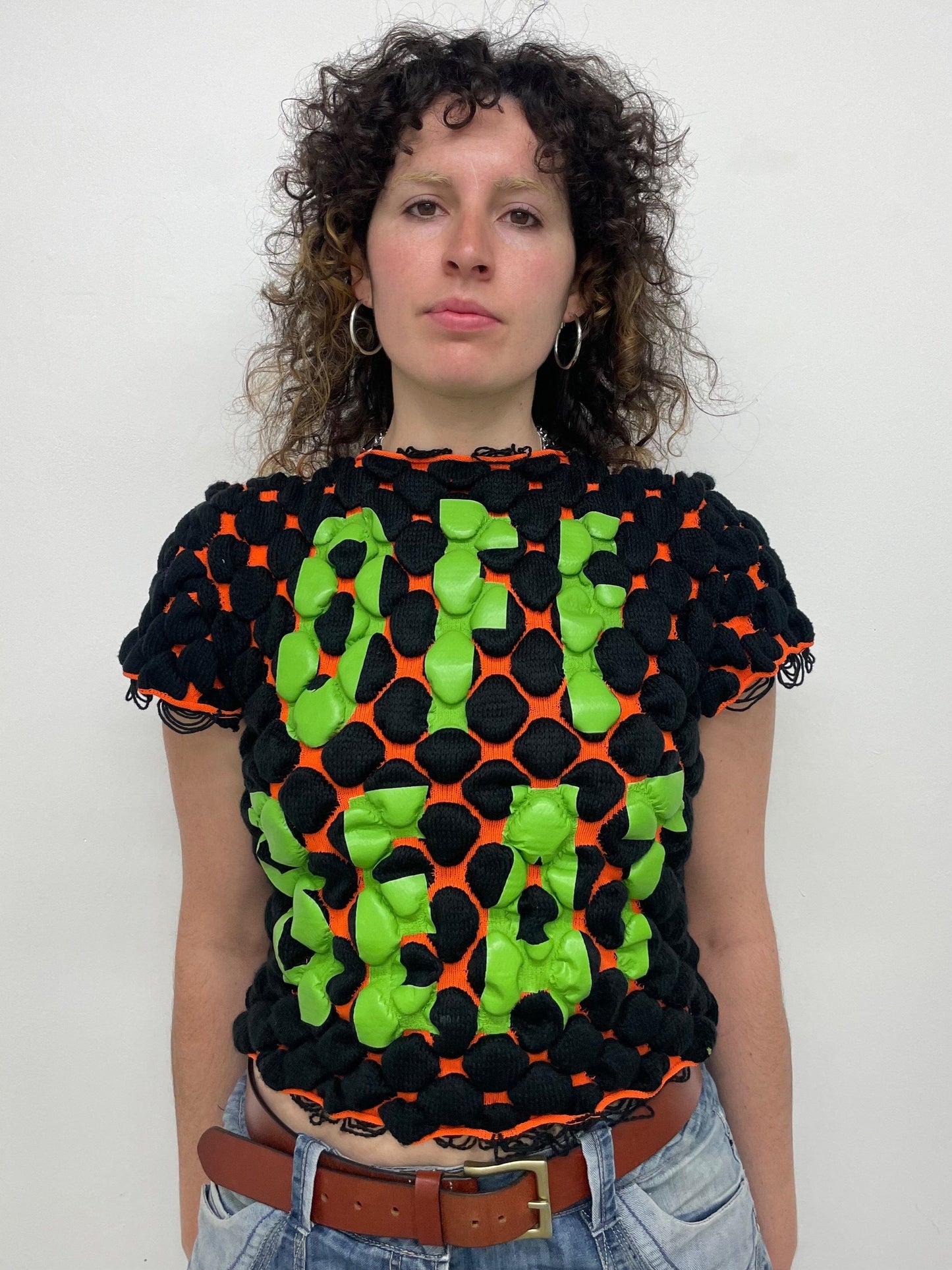 OFF BEAT Bubble Knit Tee-Scar Kennedy-APOC STORE