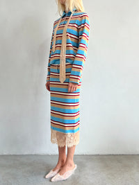 Lace-Trimmed Cotton Knit Skirt-Nastyamasha-APOC STORE