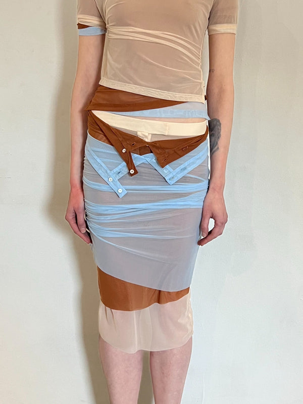 Mesh Triple Polo Midi Skirt-Nastyamasha-APOC STORE