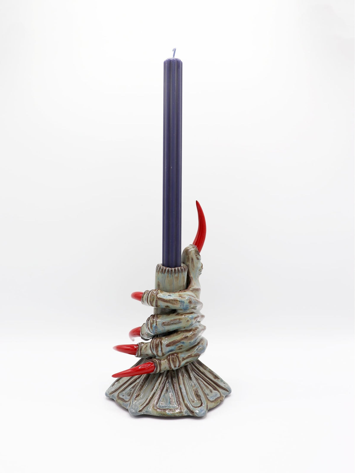 Blue-Grey One-Hand Candlestick-Naomi Gilon-APOC STORE