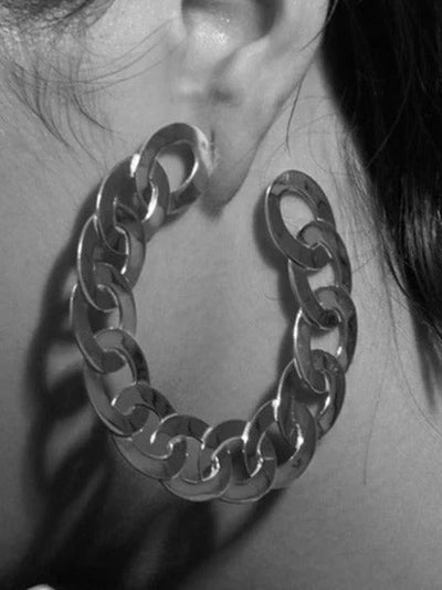 Flat Iron Large Hoops-Zohra Rahman-APOC STORE