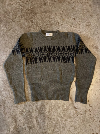 Distressed Fairisle jumper-Lilies of the Valley-APOC STORE