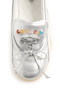 GO VACAY Tennis Ballerina Flats Silver-EMPTY BEHAVIOR-APOC STORE