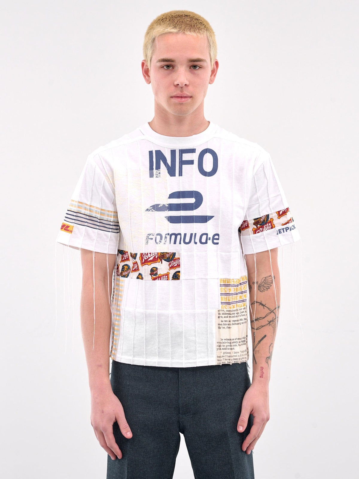 Pin-tuck Patchwork Shirts (White)-Jetpack Hom(m)e-APOC STORE