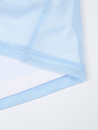Draped Layer Top Light Blue-mesh blanca-APOC STORE