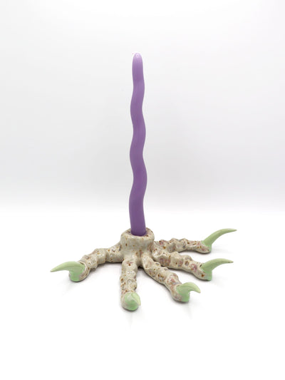 Speckled Cream Paw Candlestick-Naomi Gilon-APOC STORE