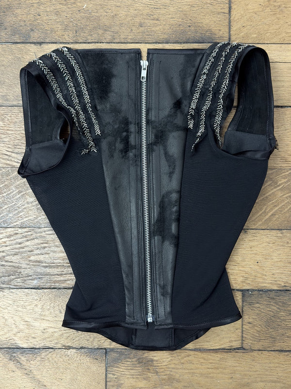 Embellished Leather Corset-Ella Roberts-APOC STORE