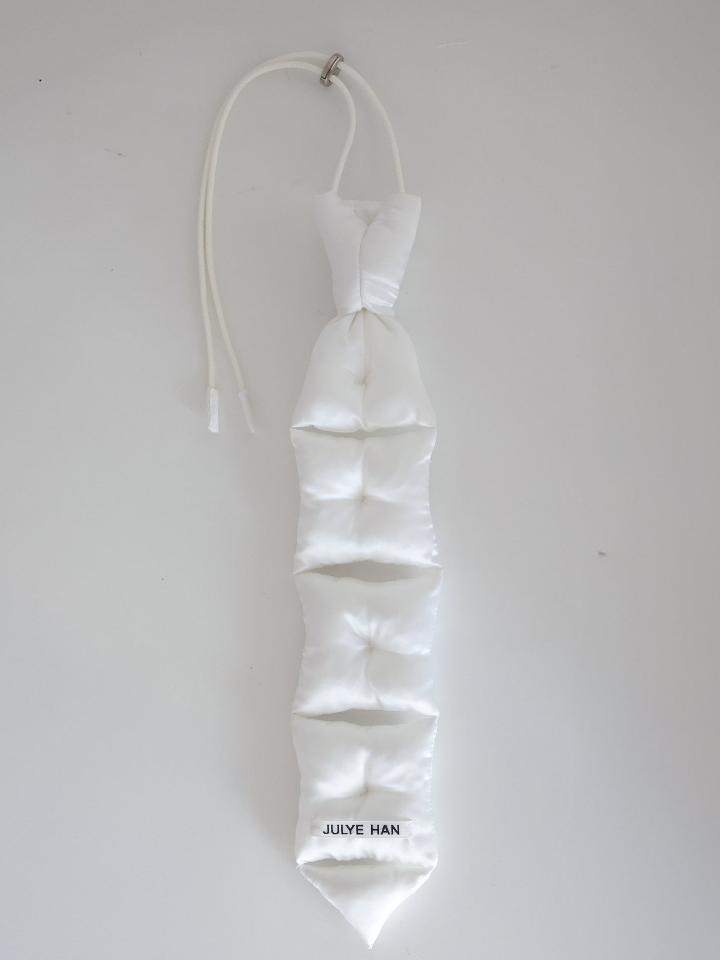 Silk Pillow Necktie Necklace - White-Julye Han-APOC STORE