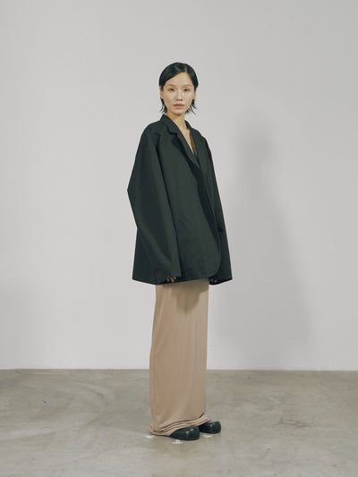 Black Cotton Twill Snap-Front Jacket-arc us arkus-APOC STORE