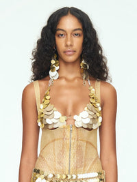 Aluminum Disc Bikini Top - GOLD-JALACONDA-APOC STORE