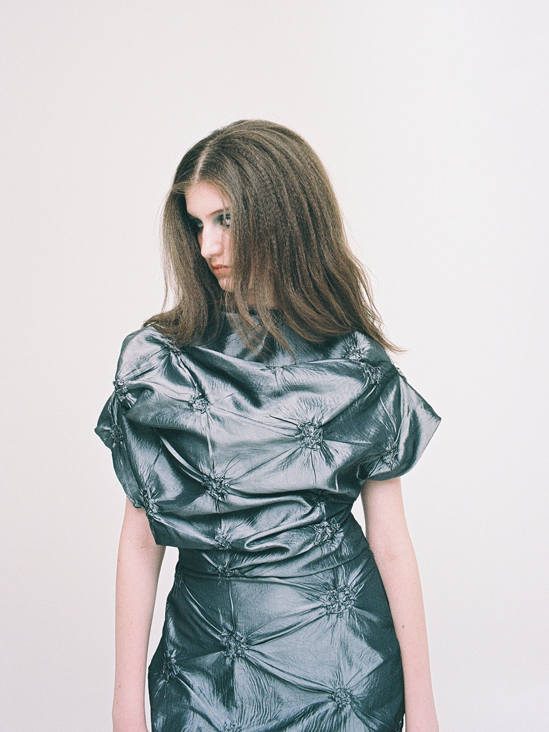 Dress Draped Grey-Nensi Avetisian-APOC STORE