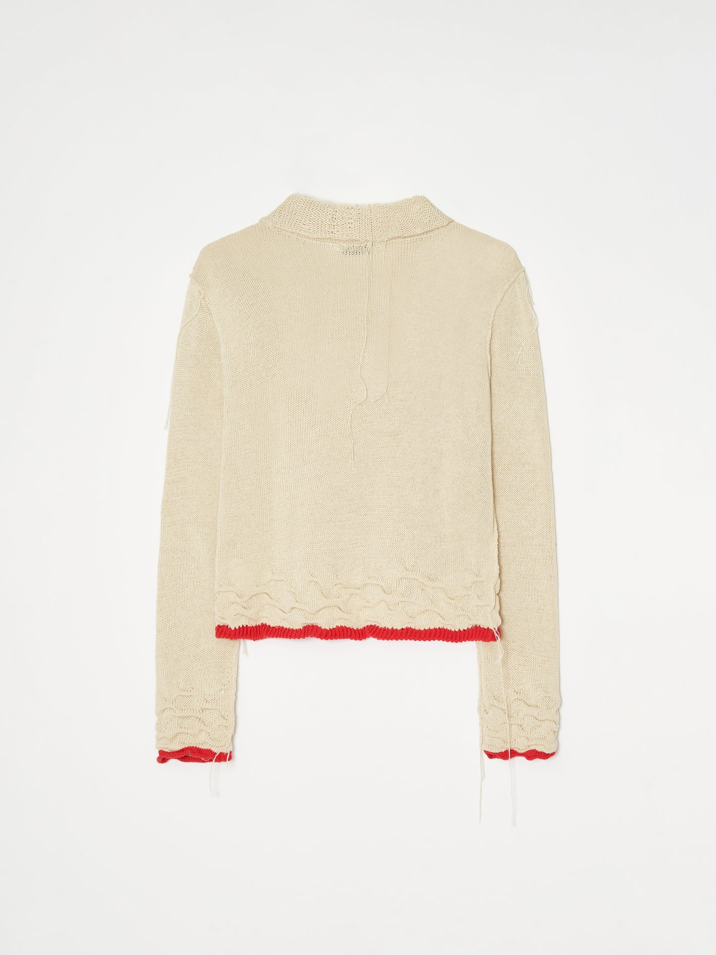 Hand Distressed collar knit001 - Ivory-Taekh-APOC STORE