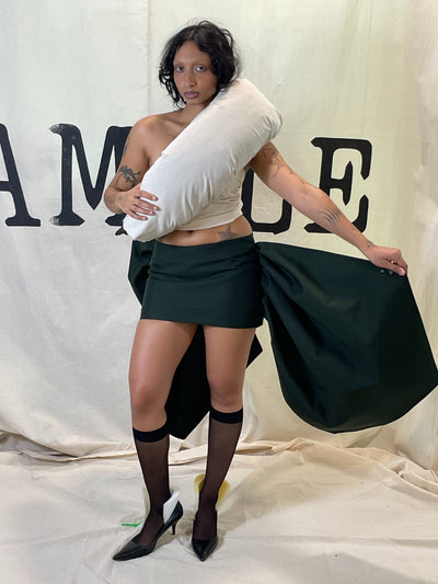 GARMENT # 024 EXAGGERATED SIDES MINI SKIRT-S A M P L E GARMENTS-APOC STORE