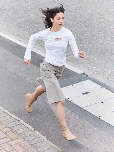 Asymmetric Cut Out T-shirt Longsleeve-René Scheibenbauer-APOC STORE
