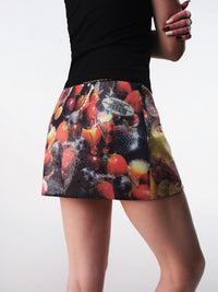 Sequin Tropical Fruit Print Reversible Skort-TRINITE Studio-APOC STORE