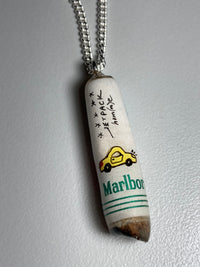 Painted Cigarette Butt Necklace (White)-Jetpack Hom(m)e-APOC STORE