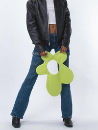 Flower Tote Bag in Green-Olivia Nash-APOC STORE