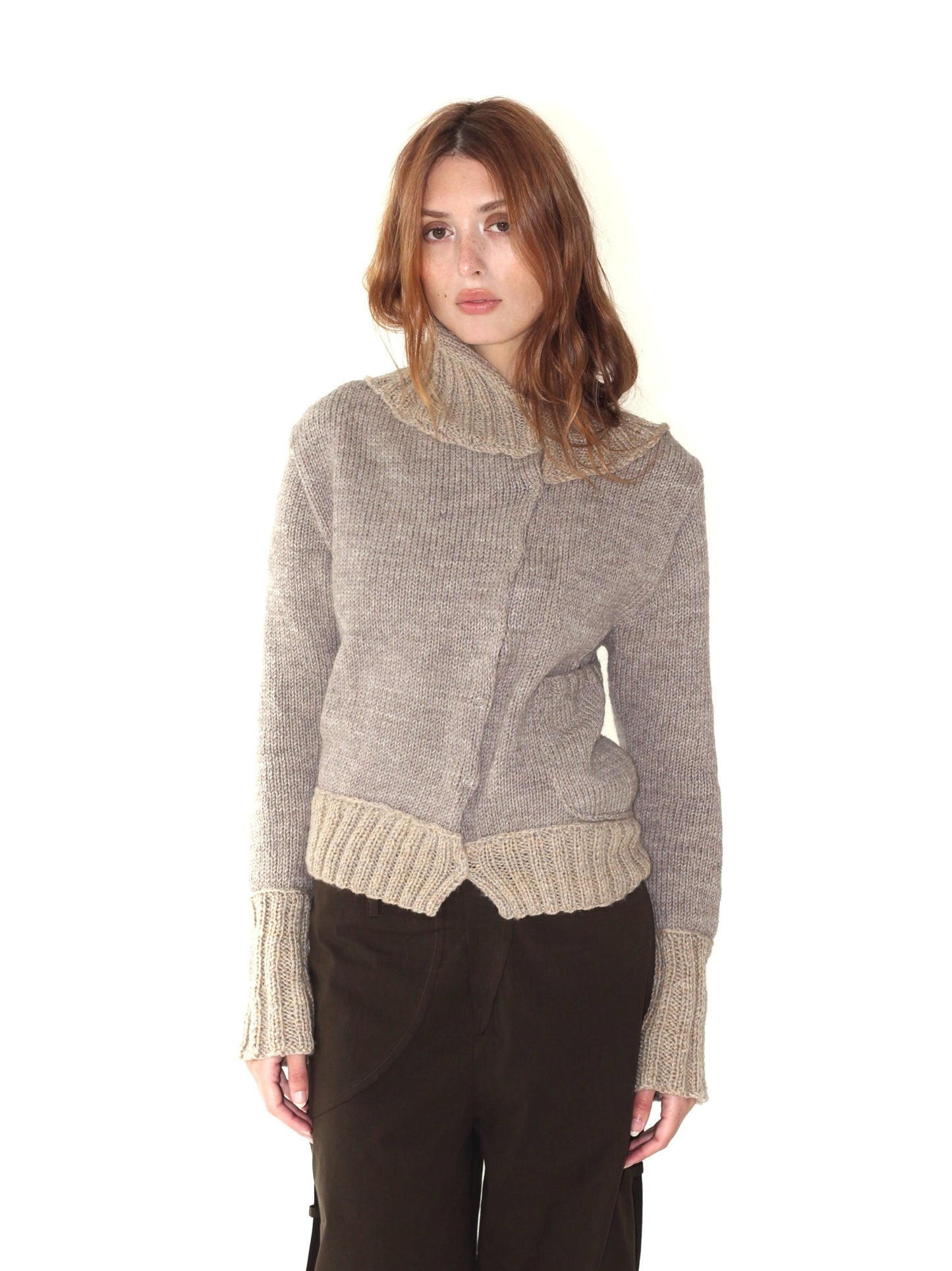 Cardigan “Granny’s Knit” Beige-V4K-APOC STORE