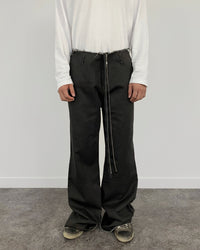 EXTENDED ZIP FLARE PANTS CHARCOAL-EGNARTS-APOC STORE