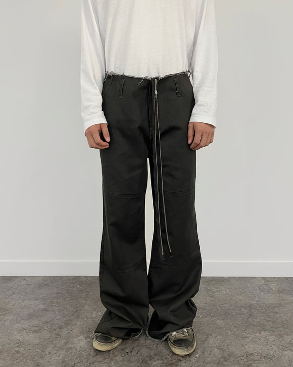 EXTENDED ZIP FLARE PANTS CHARCOAL-EGNARTS-APOC STORE