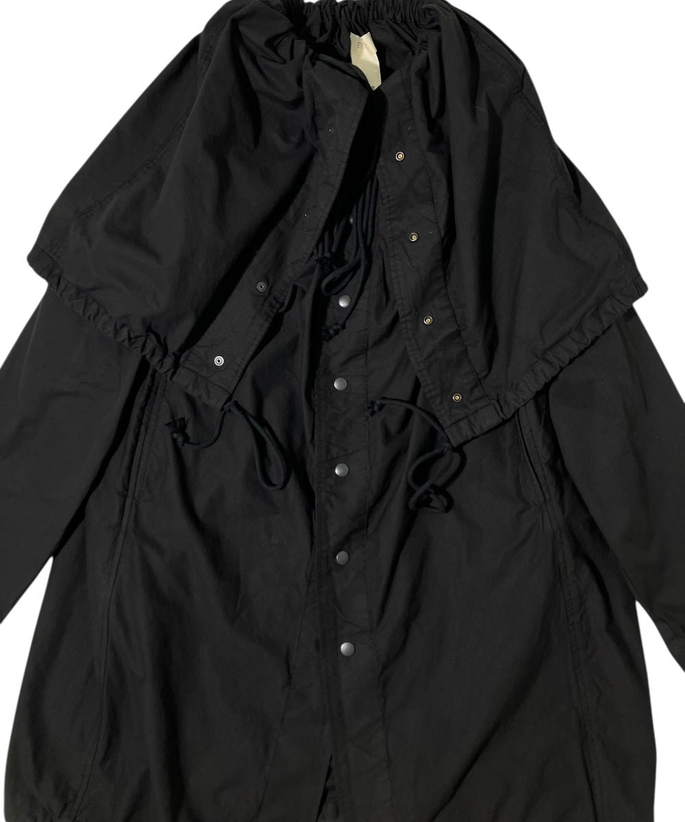 FLAT ADJUSTABLE STRING COAT BLACK-EGNARTS-APOC STORE