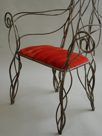 Iron High Back Chair in the manner of André Dubreuil c.1990-Myakin-APOC STORE