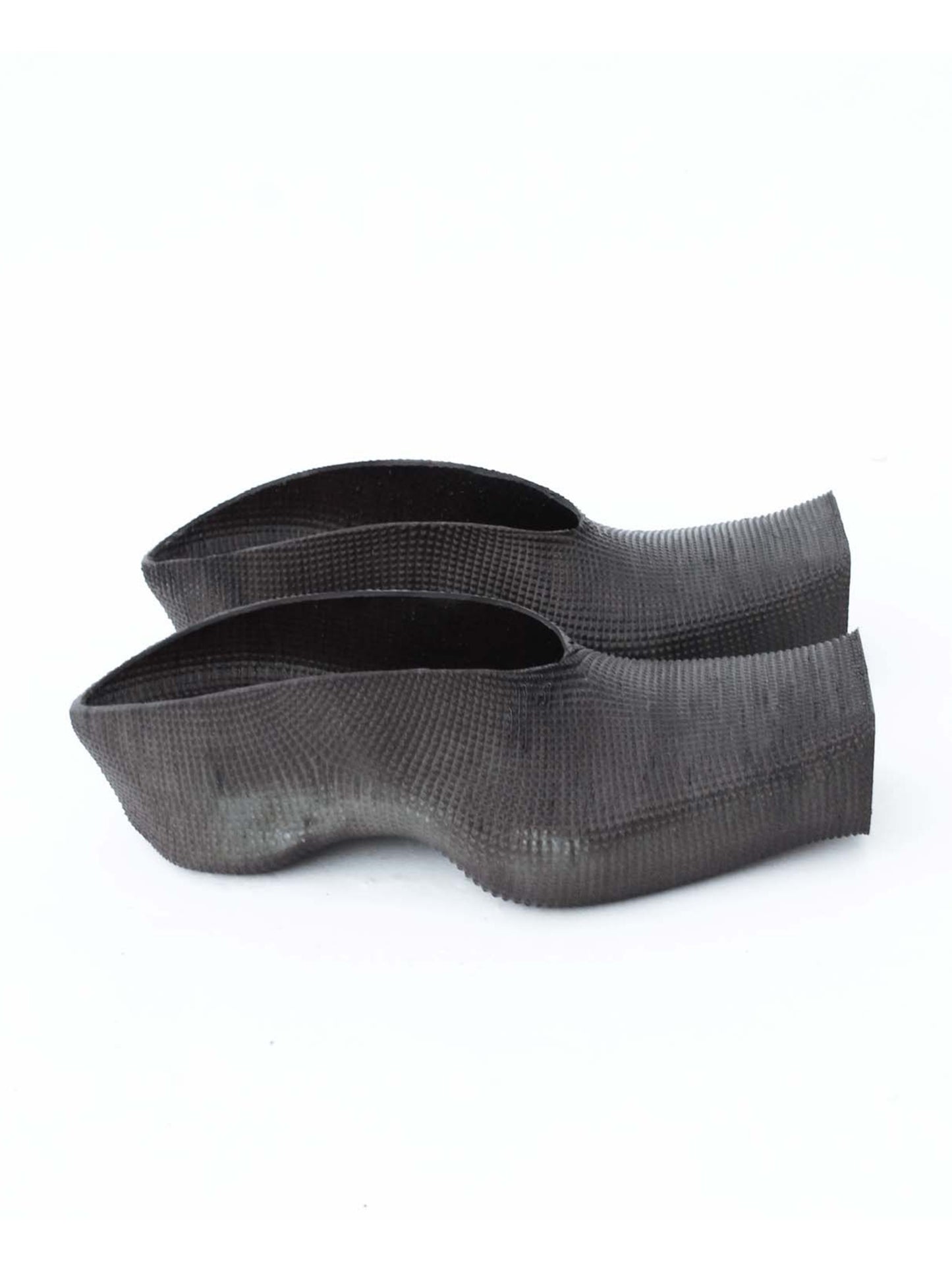 Heeled Square Toe Rubber Mules - Dark-BODY AMPLIFICATION DEVICES-APOC STORE