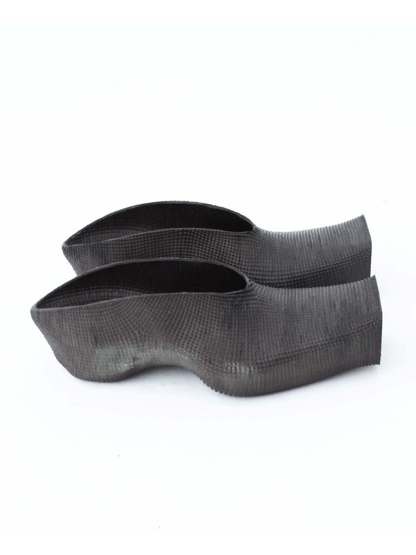 Heeled Square Toe Rubber Mules - Dark-BODY AMPLIFICATION DEVICES-APOC STORE