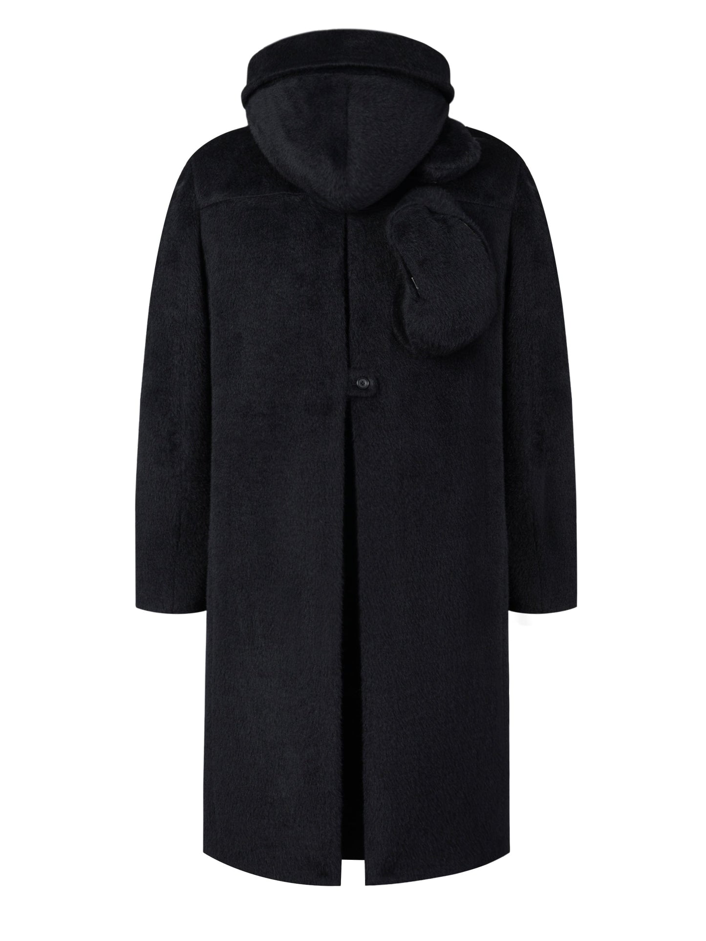 Architectural Hood Alpaca Coat (Midnight Black)-MINKIMHO-APOC STORE