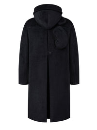 Architectural Hood Alpaca Coat (Midnight Black)-MINKIMHO-APOC STORE