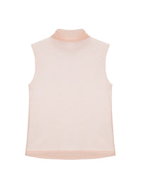 Draped Layer Top Peach-mesh blanca-APOC STORE