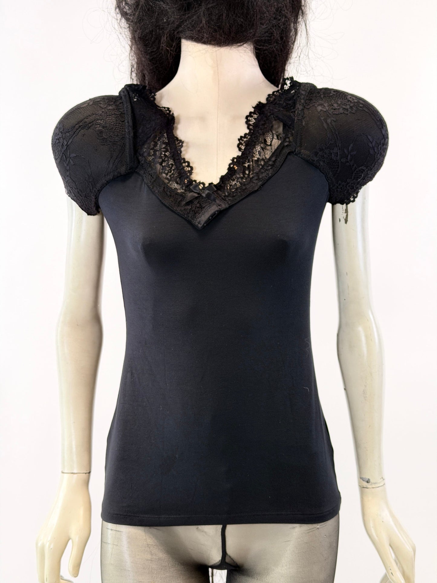 Black Shoulderpad Bra Top-Lou de Bètoly-APOC STORE