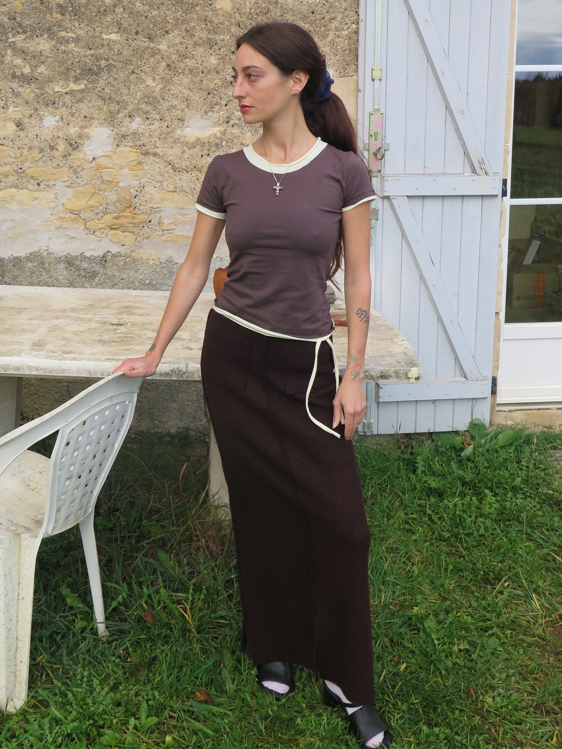 Hazel T shirt brown-ATH-APOC STORE