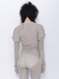 Tora Draped Long Sleeve Top: Pale Grey-BJERSBORN-APOC STORE