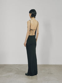 Black Cotton Twill Open-back Top-arc us arkus-APOC STORE