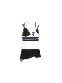 Black and White Strappy Deconstructed Polo Top-TRINITE Studio-APOC STORE