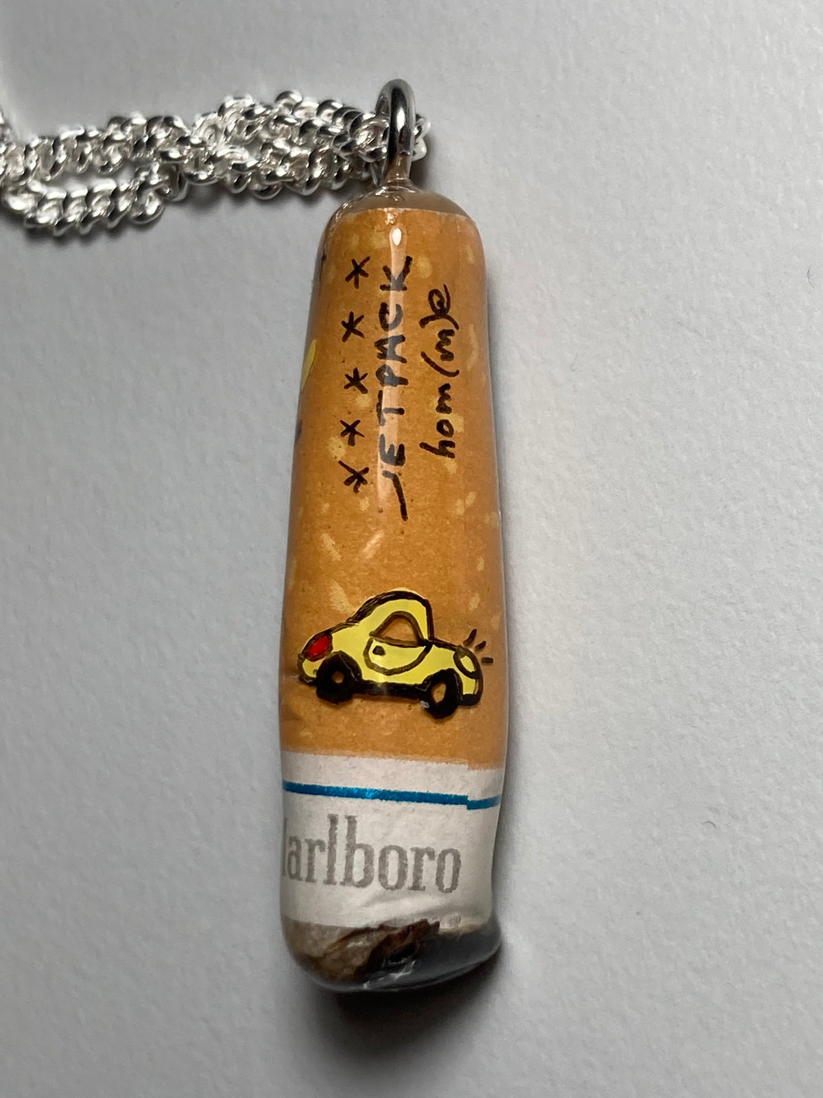 Painted Cigarette Butt Necklace (Orange)-Jetpack Hom(m)e-APOC STORE
