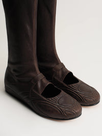MARY JANE BOOTS BROWN-Invasive Modification-APOC STORE