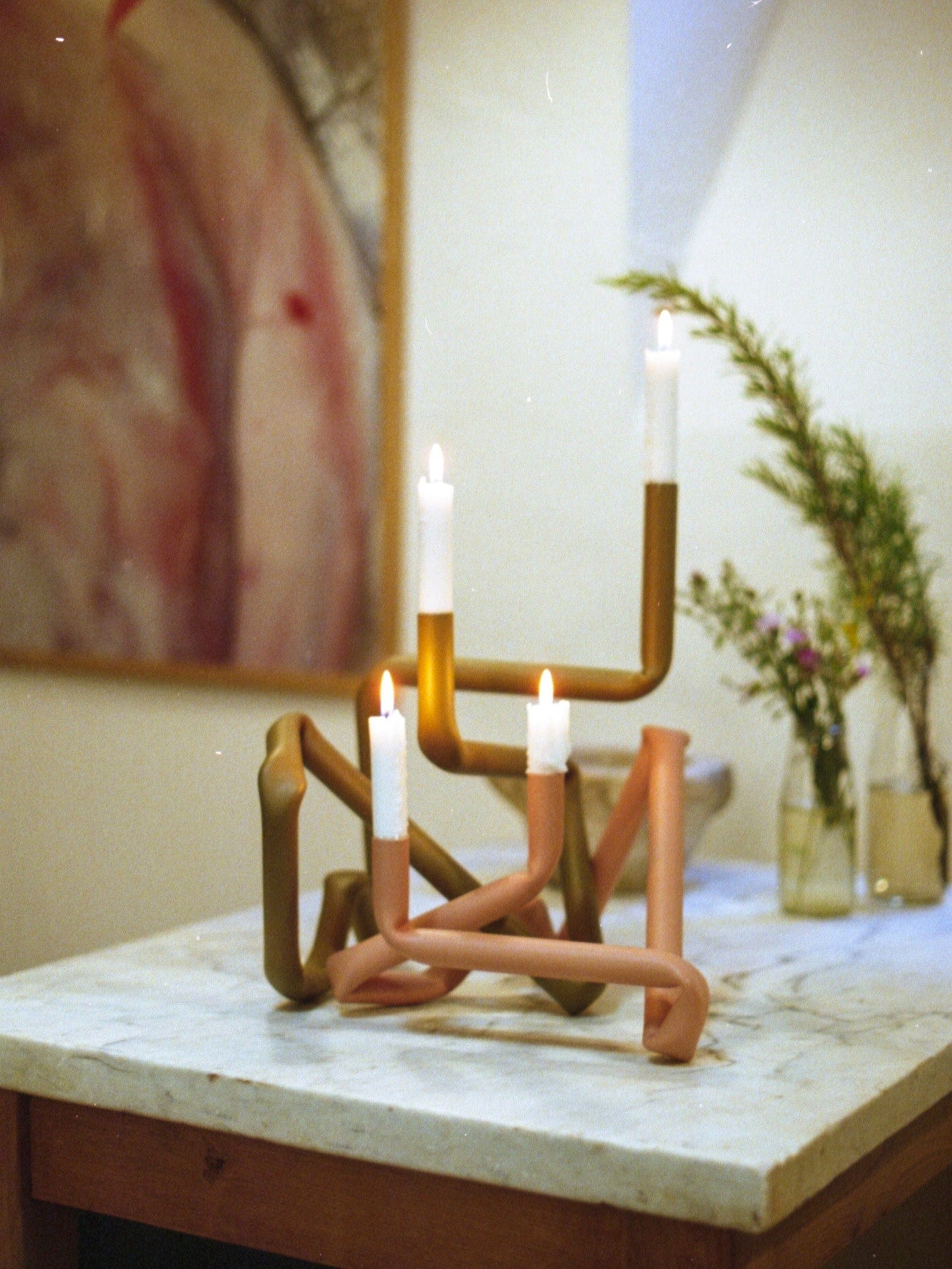 Bucatini candle holder (Red, shiny)-(a.o.t)-APOC STORE