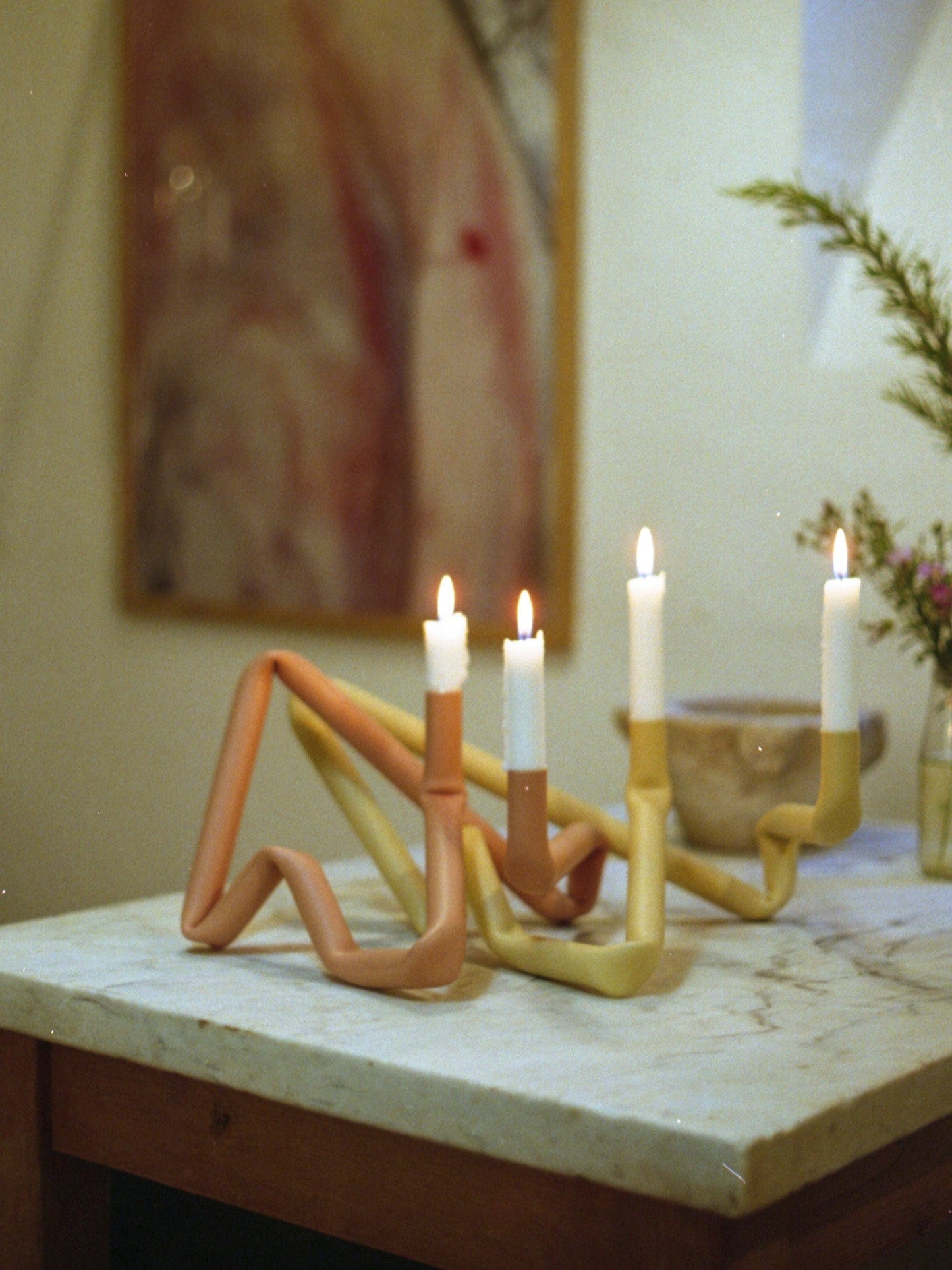 Bucatini candle holder (Red, shiny)-(a.o.t)-APOC STORE