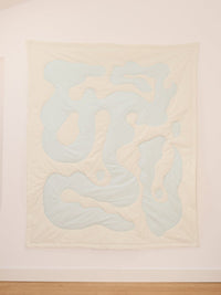 Quilted Blanket Beige Blue-Claire Duport-APOC STORE