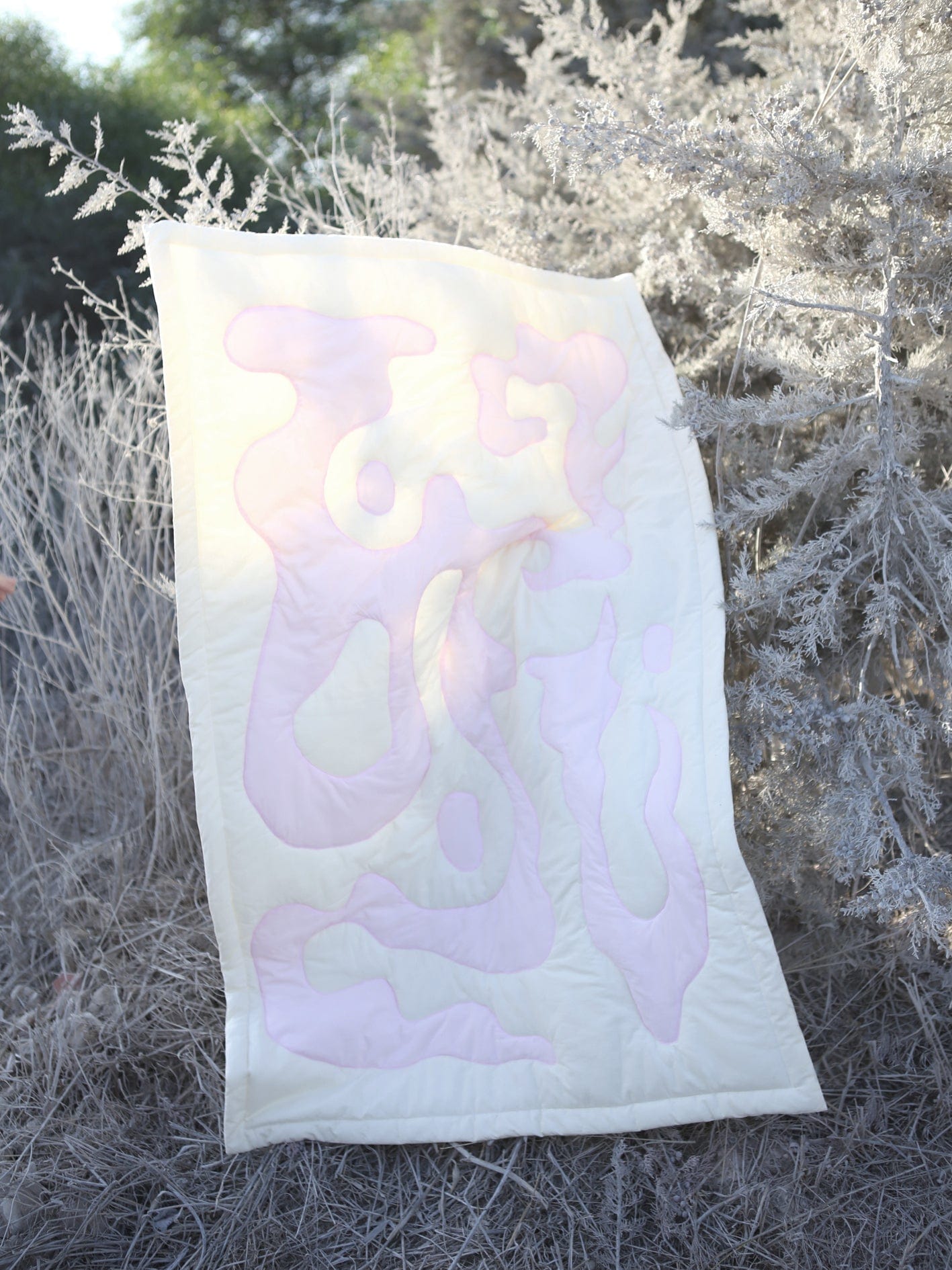 Quilted Blanket Beige Pink-Claire Duport-APOC STORE