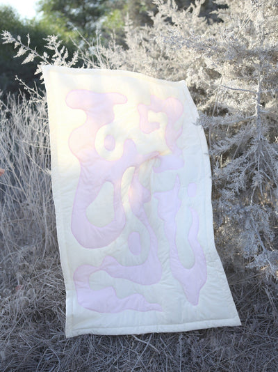 Quilted Blanket Beige Pink-Claire Duport-APOC STORE