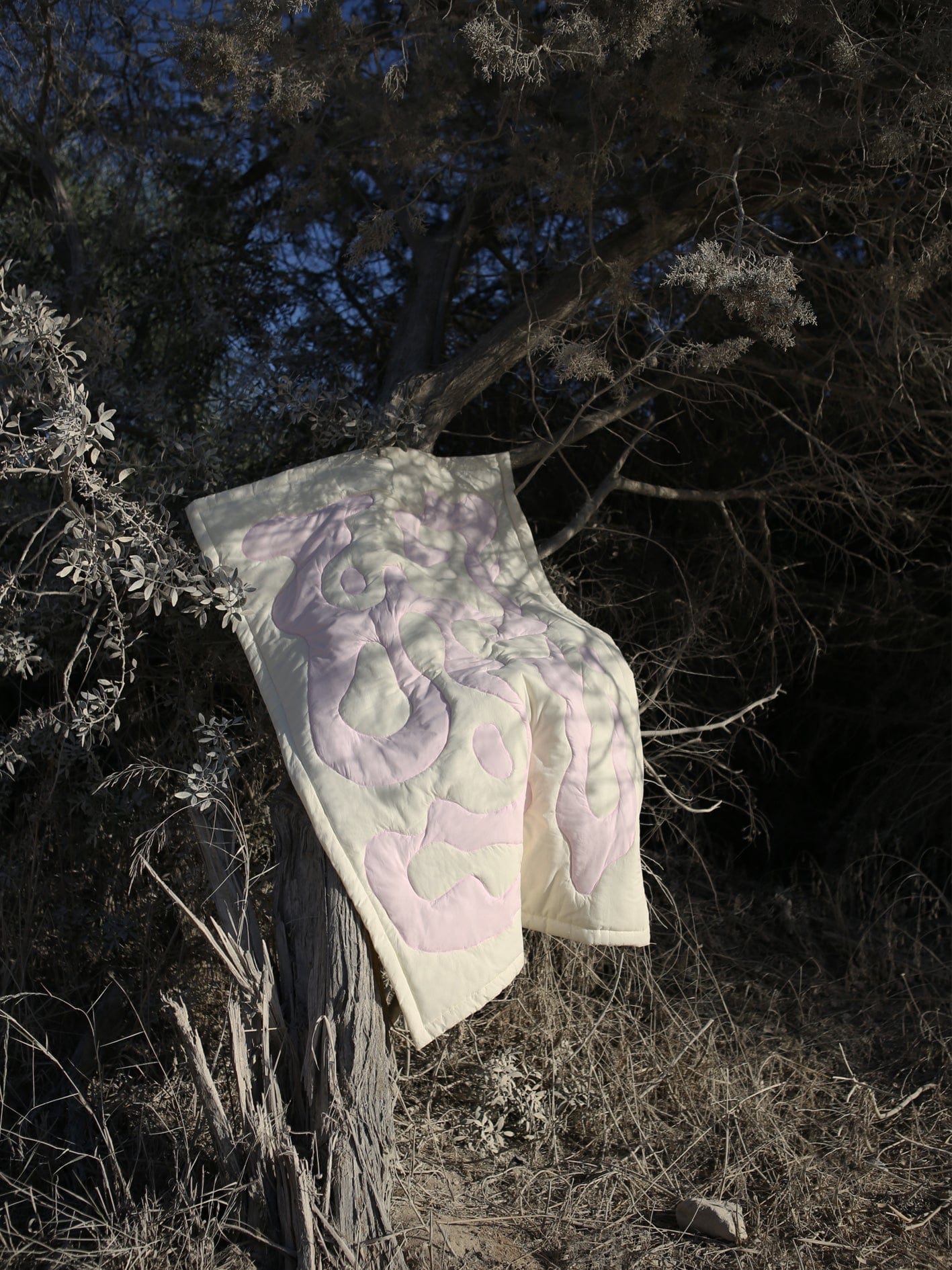 Quilted Blanket Beige Pink-Claire Duport-APOC STORE