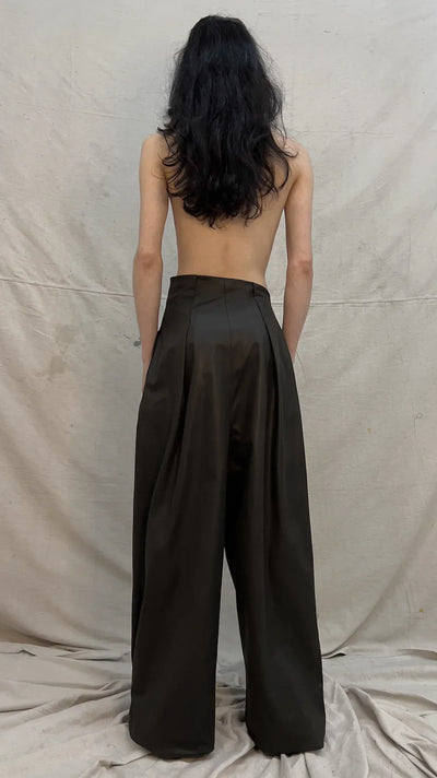 ASYMMETRIC TROUSER | VEGAN LEATHER-Elena Velez-APOC STORE