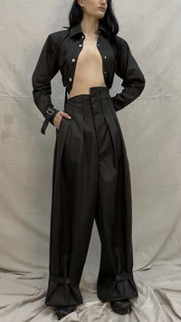 ASYMMETRIC TROUSER | VEGAN LEATHER-Elena Velez-APOC STORE