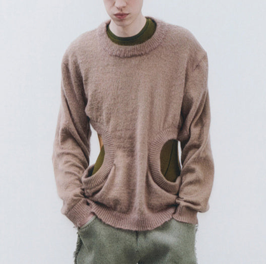 Cut out oversize mohair jumper-Khanh Brice Nguyen-APOC STORE