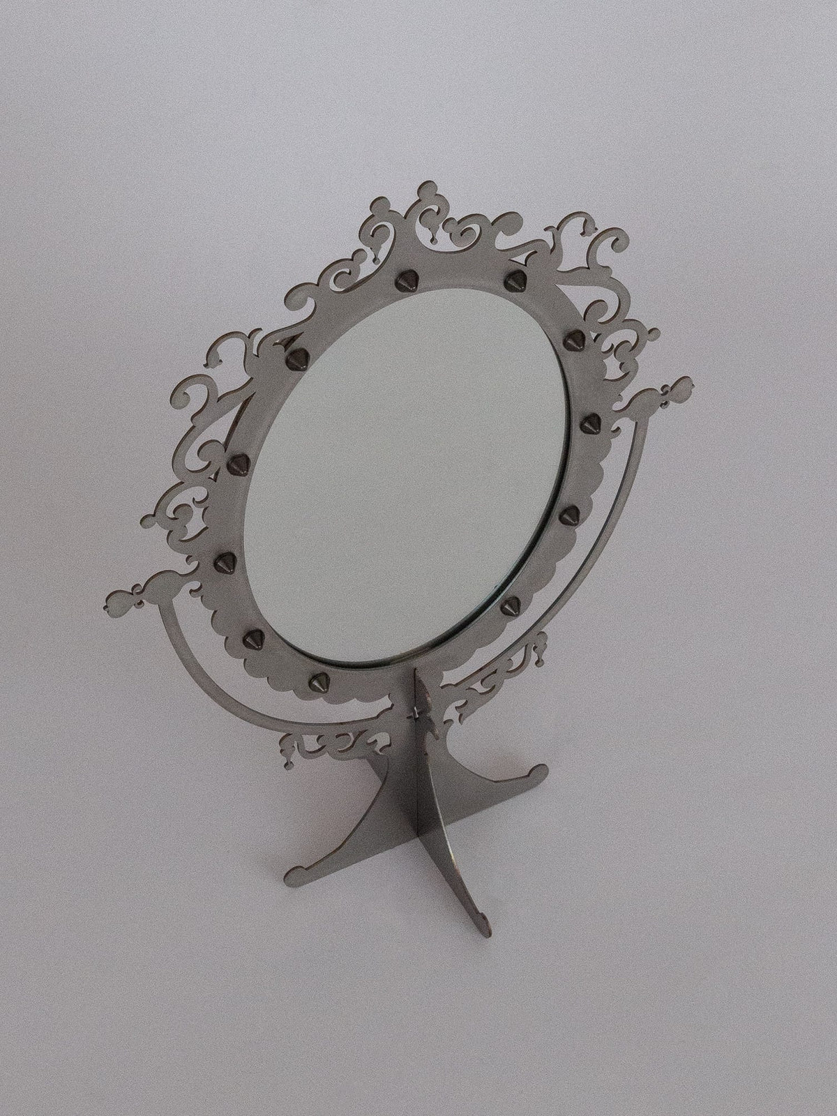 STUDDED VANITY MIRROR - METAL BLACK-100100-APOC STORE