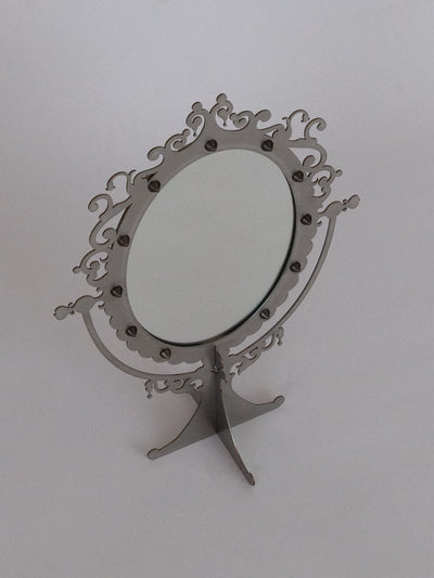 STUDDED VANITY MIRROR - METAL BLACK-100100-APOC STORE
