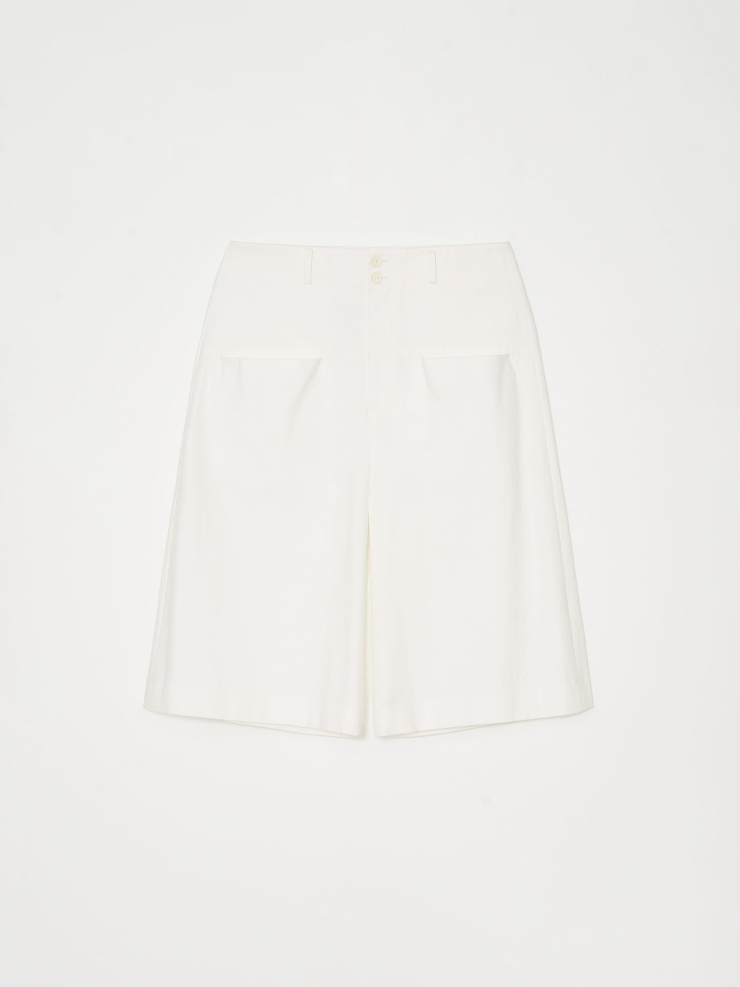 Cotton Wide Shorts 001 _White-Taekh-APOC STORE